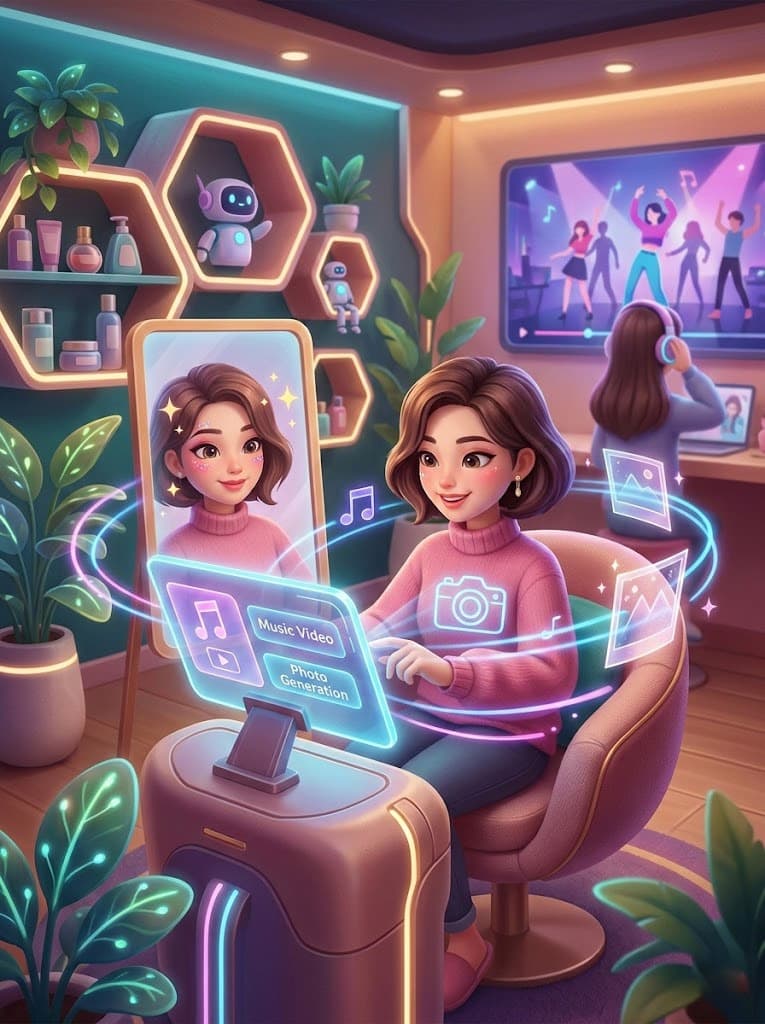 美容・写真体験の共有シーン